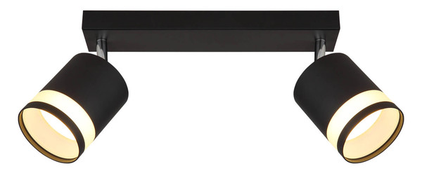 Globo Lucero GX53 Strahler 2-fach 7W Warmweiß Schwarz Matt, Metall Ø8,2cm 57852-2