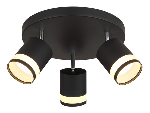 Globo Lucero GX53 Strahler 3-fach 7W Warmweiß Schwarz Matt, Metall Ø8,2cm 57852-3