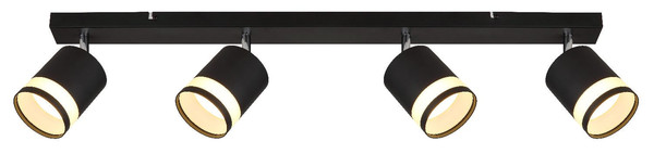 Globo LED Strahler Lucero 4-flammig GX53 LED 4x 7W warmweiss Schwarz matt Metall 80x18,5cm