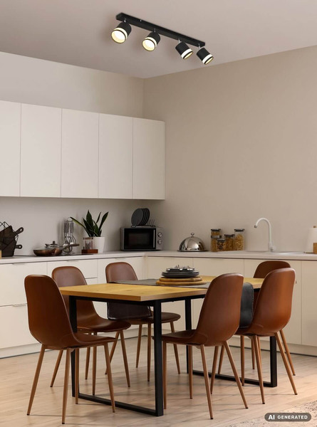 Globo LED Strahler Lucero 4-flammig GX53 LED 4x 7W warmweiss Schwarz matt Metall 80x18,5cm