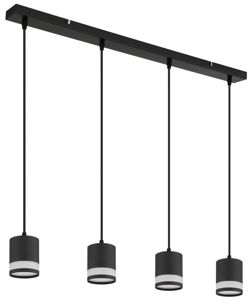 Globo Lucero GX53 Hängeleuchte 4-fach 7W Warmweiß Schwarz Matt, Metall Ø8,2cm 57852-4H