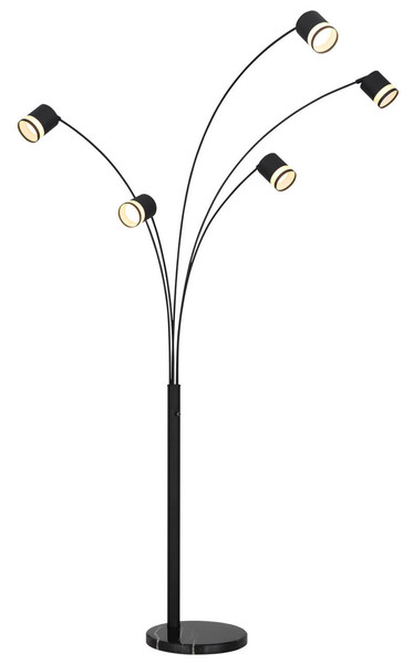 Globo Lucero GX53 Stehleuchte 5-fach 7W Warmweiß Schwarz Matt, Metall Ø8,2cm 57852S