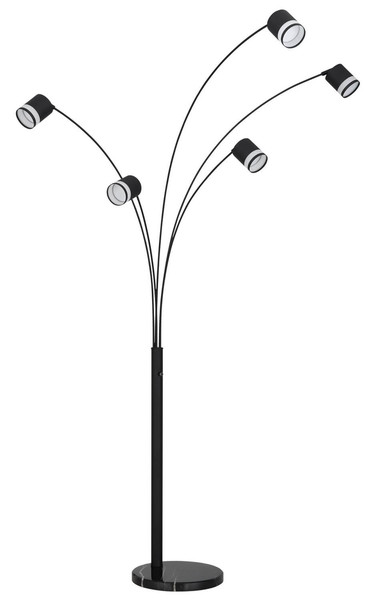 Globo Lucero GX53 Stehleuchte 5-fach 7W Warmweiß Schwarz Matt, Metall Ø8,2cm 57852S