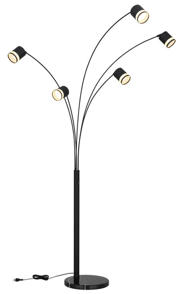 Globo Lucero GX53 Stehleuchte 5-fach 7W Warmweiß Schwarz Matt, Metall Ø8,2cm 57852S