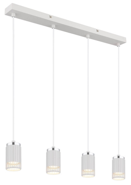 Globo Korben GU10 Hängeleuchte 4-fach 25W Weiß Matt, Metall Ø6cm 57906-4HW
