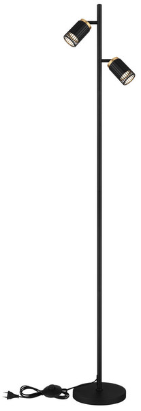 Globo Korben GU10 Stehleuchte 2-fach 5W Schwarz Matt, Metall Ø6cm 57906S