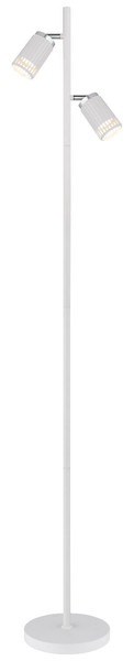 Globo Stehleuchte Korben 2-flammig GU10 Weiß matt Metall Aluminium 158cm