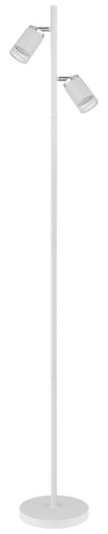 Globo Stehleuchte Korben 2-flammig GU10 Weiß matt Metall Aluminium 158cm