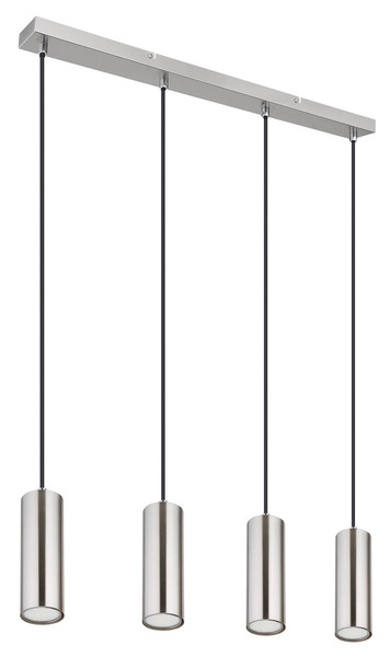 Globo Robby GU10 Hängeleuchte 4-fach 35W Nickel Matt, Metall Ø6cm 57911-4H