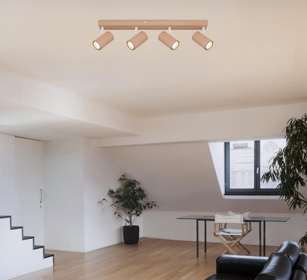 Globo Robby GU10 Strahler 4-fach 35W Pfirsichfarben Matt, Metall Ø5,5cm 57911-4P