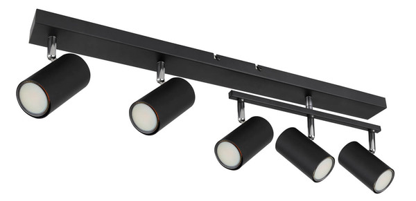 Globo Robby GU10 Strahler 5-fach 35W Schwarz Matt, Metall Ø5,2cm 57911-5B