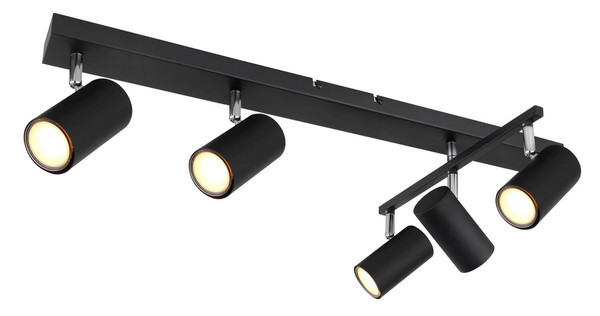 Globo Robby GU10 Strahler 5-fach 35W Schwarz Matt, Metall Ø5,2cm 57911-5B