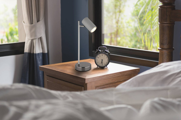 Globo Robby GU10 Tischleuchte 5W Schwarz-Chrom, Metall Ø5,5cm 57911TS