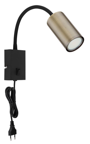 Globo Robby GU10 Wandleuchte 25W Schwarz Matt, Metall Ø5,5cm 57911WM