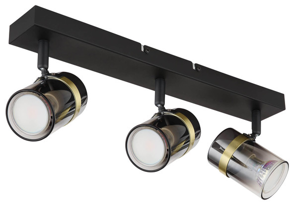 Globo Trabby GU10 Strahler 3-fach 8W Schwarz Matt, Metall Ø6cm 57916-3