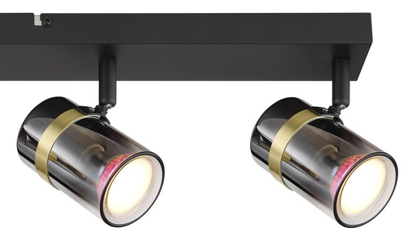 Globo Trabby GU10 Strahler 4-fach 8W Schwarz Matt, Metall Ø6cm 57916-4