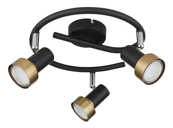 Globo Mason GU10 Strahler 3-fach 25W Schwarz Matt, Metall Ø5,4cm 57917-3G