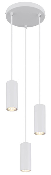 Globo Pendelleuchte James 3-flammig GU10 Weiß matt Metall Aluminium Ø21cm