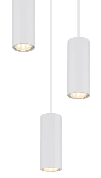 Globo Pendelleuchte James 3-flammig GU10 Weiß matt Metall Aluminium Ø21cm