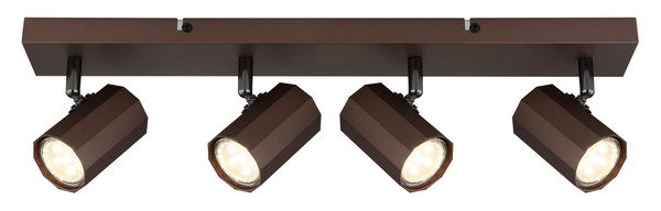 Globo James GU10 Strahler 4-fach 25W Bronzefarben Matt, Metall Ø6cm 57919-4