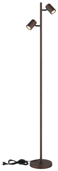 Globo James GU10 Stehleuchte 2-fach 5W Bronzefarben Matt, Metall Ø6cm 57919S