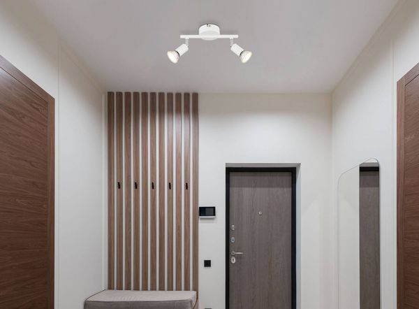 Globo Matrix Strahler 2-fach Weiß Matt, Metall 12,5cm 57991-2W