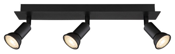 Globo Drew GU10 Strahler 3-fach 35W Schwarz Matt, Metall Ø3cm 57998-3