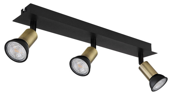 Globo Drew GU10 Strahler 3-fach 35W Schwarz Matt, Metall Ø3cm 57998-3B