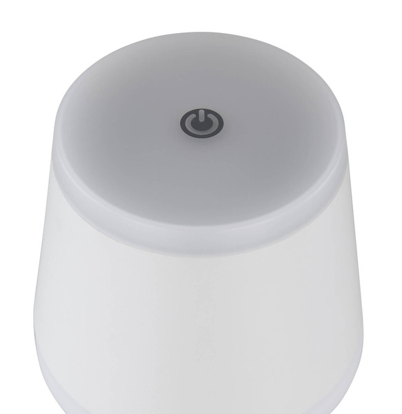 Globo Ridley LED Tischleuchte 4,60W Warmweiß IP54 Weiß Matt, Metall Ø11cm 58433W