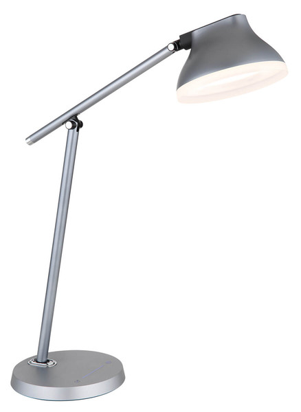 Globo Halvar LED Tischleuchte 8W Neutralweiß Grau Matt, Aluminium Memoryfunktion Ø15cm 58437G