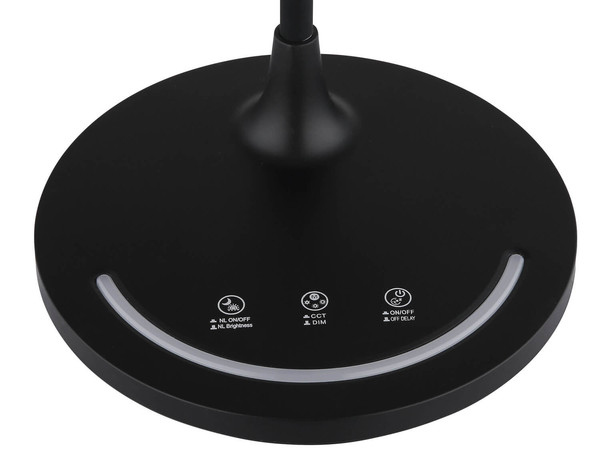 Globo Kenny LED Tischleuchte 12W CCT Schwarz Matt Nachtlicht Memoryfunktion Ø15,4cm 58483