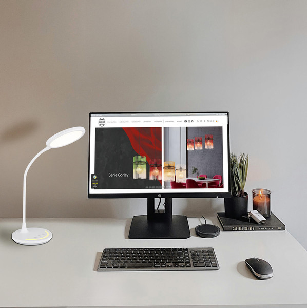 Globo Kenny LED Tischleuchte 12W CCT Weiß Matt Nachtlicht Memoryfunktion Ø15,4cm 58483W