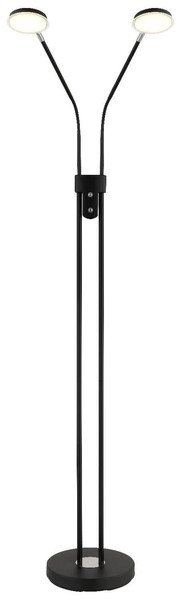 Globo LED Stehleuchte Silvio 2-flammig 2x 6,5W dimmbar CCT warm-/neutralweiss Schwarz matt Metall 173cm