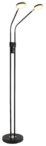 Globo LED Stehleuchte Silvio 2-flammig 2x 6,5W dimmbar CCT warm-/neutralweiss Schwarz matt Metall 173cm