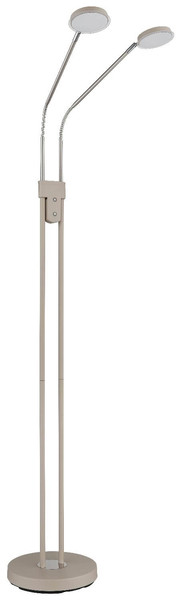 Globo LED Stehleuchte Silvio 2-flammig 2x 6,5W dimmbar CCT warm-/neutralweiss Sandfarben matt Metall 173cm
