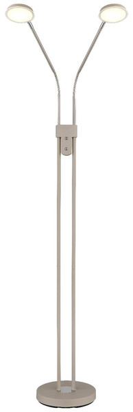 Globo LED Stehleuchte Silvio 2-flammig 2x 6,5W dimmbar CCT warm-/neutralweiss Sandfarben matt Metall 173cm