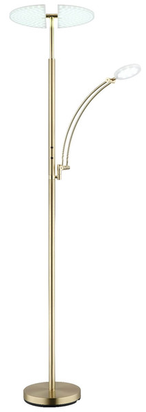 Globo LED Deckenfluter Tirana 40W dimmbar CCT warm-/neutral-/tageslichtweiss Messingfarben matt Metall 183cm