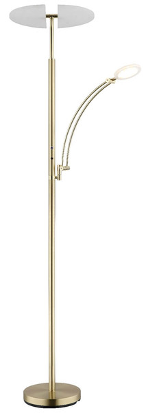 Globo LED Deckenfluter Tirana 40W dimmbar CCT warm-/neutral-/tageslichtweiss Messingfarben matt Metall 183cm