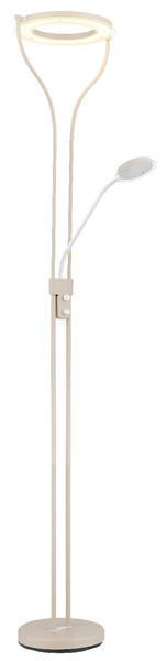 Globo LED Deckenfluter Ebro 20W warmweiss Sandfarben matt Metall Glas 194cm