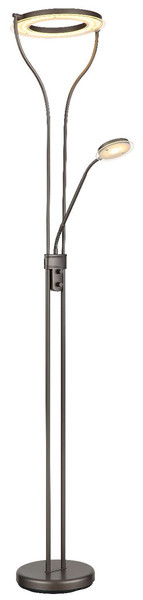 Globo LED Deckenfluter Ebro 20W warmweiss Kaffeefarben matt Metall Glas 194cm