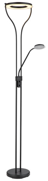 Globo Ebro LED Deckenfluter 20W Warmweiß Schwarz, Metall 194cm 59038SD