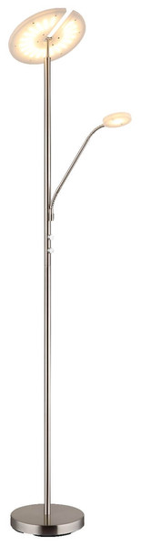 Globo LED Deckenfluter Stanford 28W dimmbar warmweiss Nickel matt Metall 180cm