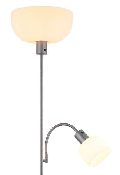 Globo Hinton E27 Stehleuchte 60W Silberfarben Matt, Metall Ø26cm 59947