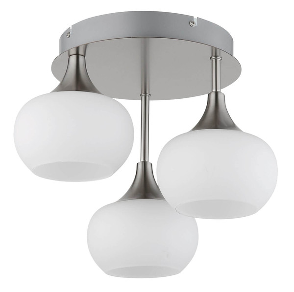 Globo LED Deckenleuchte Lui 24W warmweiss Nickel matt Metall Glas Ø35cm