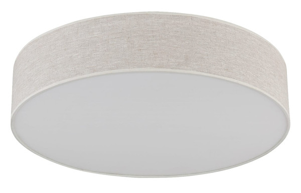 Globo Deckenleuchte Jule 4-flammig E27 Weiß matt beige Metall Leinen Ø58cm