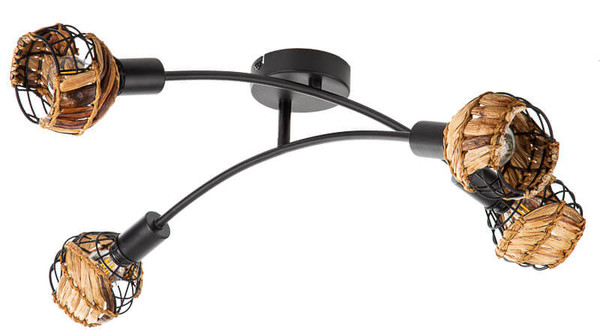 Globo Java Deckenleuchte 4-fach 25W Schwarz, Metall 17,5cm 61740408