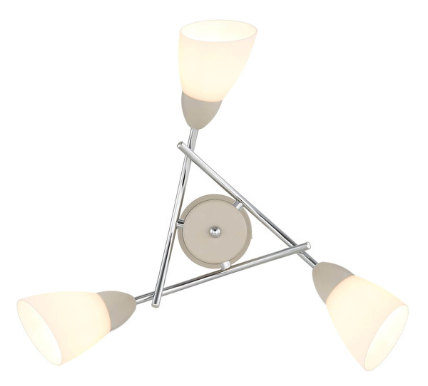 Globo Deckenleuchte Paula 3-flammig E14 Sandfarben matt Metall Glas Ø52cm