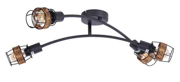 Globo Malik E14 Deckenleuchte 4-fach Schwarz, Metall Ø7cm 62340408