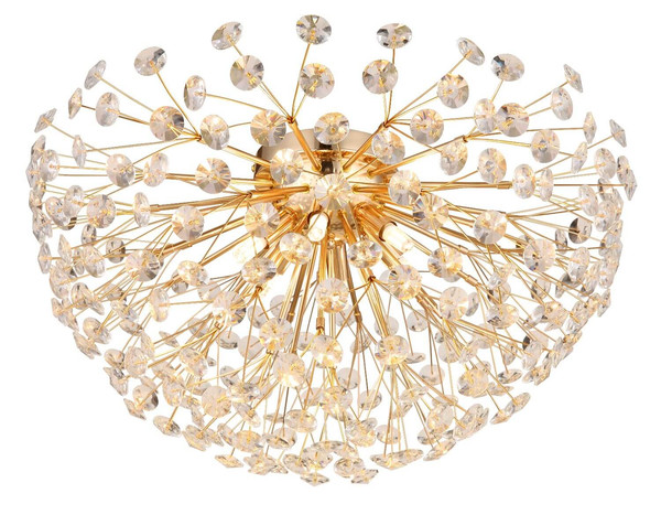Globo LED Deckenleuchte Katrina 6-flammig G9 LED 6x 3,5W warmweiss Goldfarben klar Metall K9 Kristalle Ø60cm