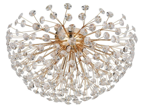 Globo LED Deckenleuchte Katrina 6-flammig G9 LED 6x 3,5W warmweiss Goldfarben klar Metall K9 Kristalle Ø60cm
